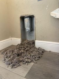 before and after dryer vent cleaning results
